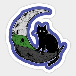 Neutrois Cat Moon LGBT Pride Flag Sticker